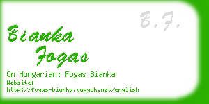 bianka fogas business card